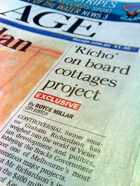 'Richo' on
                                  board cottages project