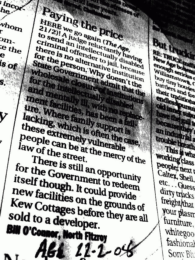 Paying The Price , Letters, The Age 22.2.08