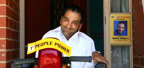 People Power candidate Christian Astourian, who suffers from
