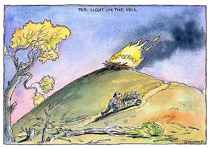 Spooner Cartoon The Light on the Hill
